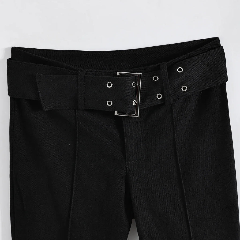 2025 Y2k Retro Emo 2000s Women's Black Flare Pants Streetwear Fashion Trousers Harajuku Wide Yoga Pants 90s Aesthetic Clothes