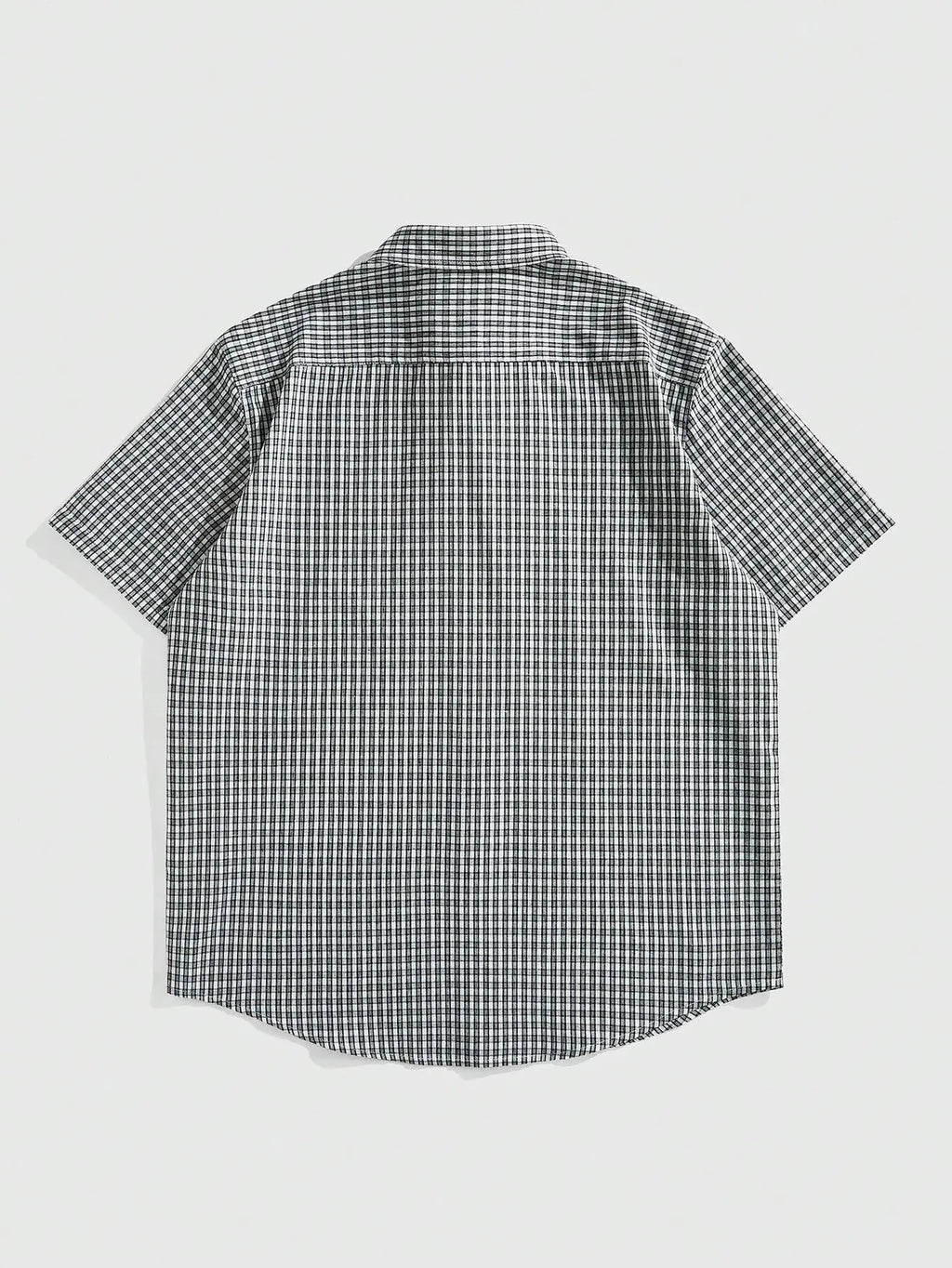 Y2K Grunge Punk Men's Street Summer Plaid Cross Print Short Sleeve Single-Breasted Casual Shirt