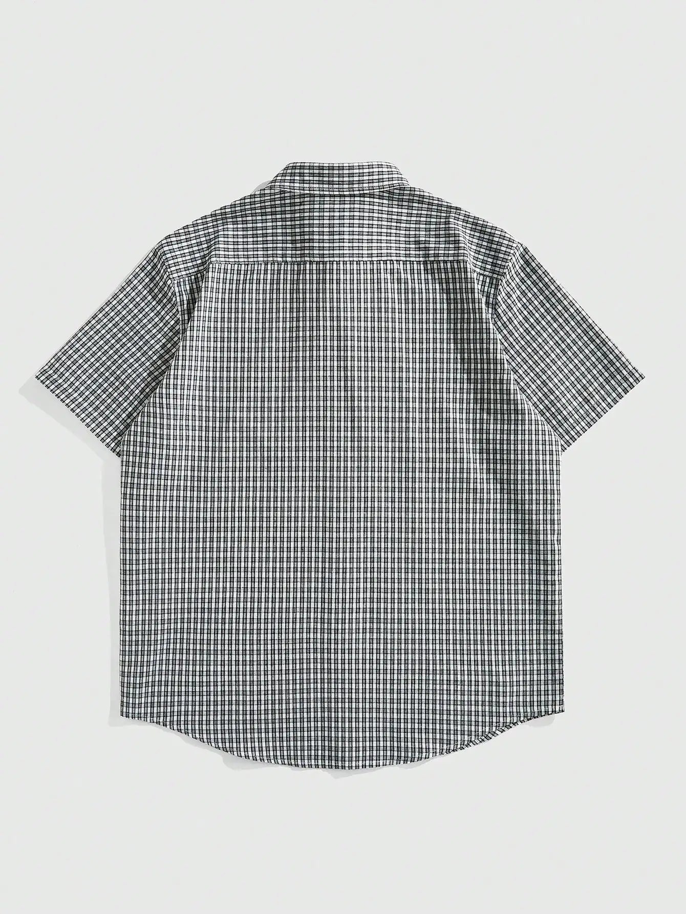 Y2K Grunge Punk Men's Street Summer Plaid Cross Print Short Sleeve Single-Breasted Casual Shirt