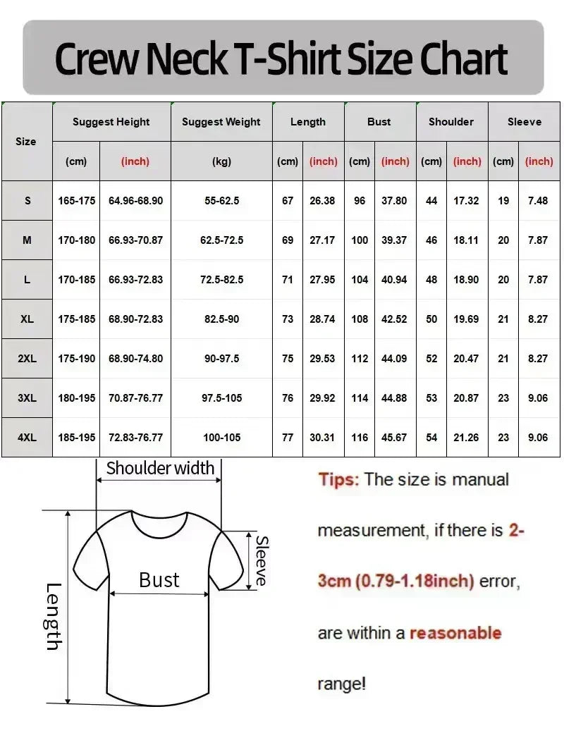 Classic Y2K Gothic Style T-shirt Print Oversized T Shirt High Street Shirts Gothic Round Neck Cotton Tops New Mens Women T Shirt