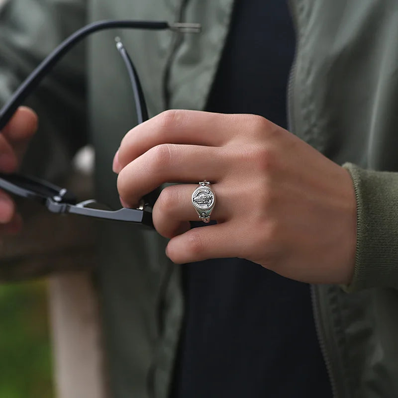 Adjustable Cross Ring, Stainless Steel Punk Dark Style Jewelry for Women Men, Comfort Fit Daily Wear Gift Idea