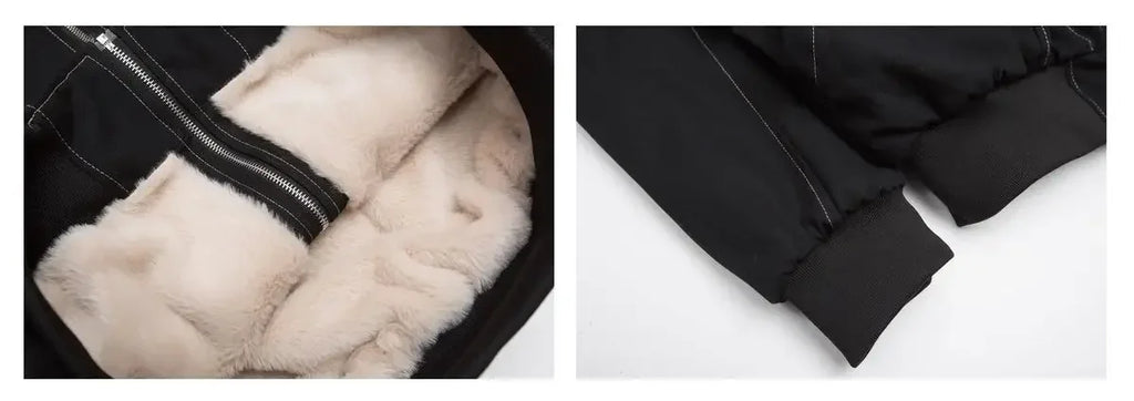 2025 European and American new winter thickened fur collar hoodie Y2K couple down cotton warm jacket fashionable and versatile