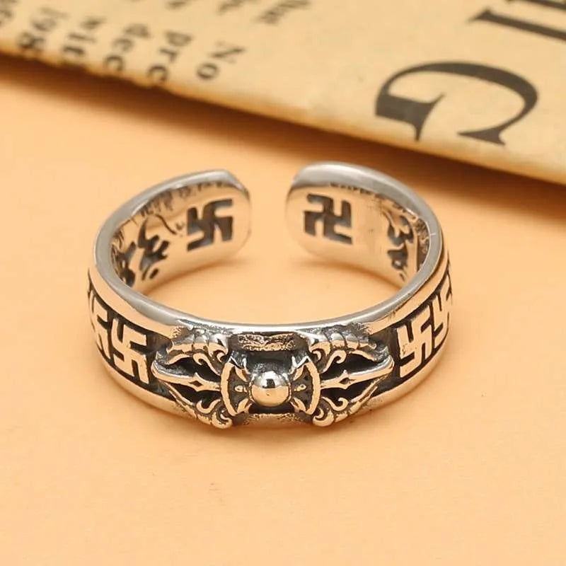 Adjustable Cross Ring, Stainless Steel Punk Dark Style Jewelry for Women Men, Comfort Fit Daily Wear Gift Idea