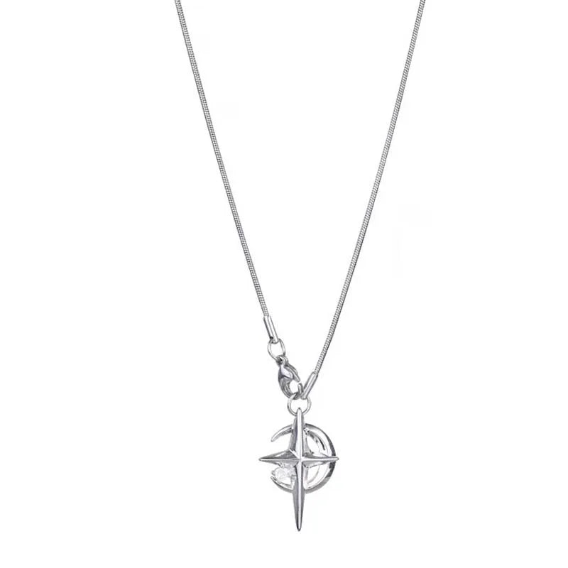 Fashion Shine Crystal Star Star Pendants Necklace For Girl Women Chains Personality Aesthetic Design Necklaces Y2k Jewelry 2023