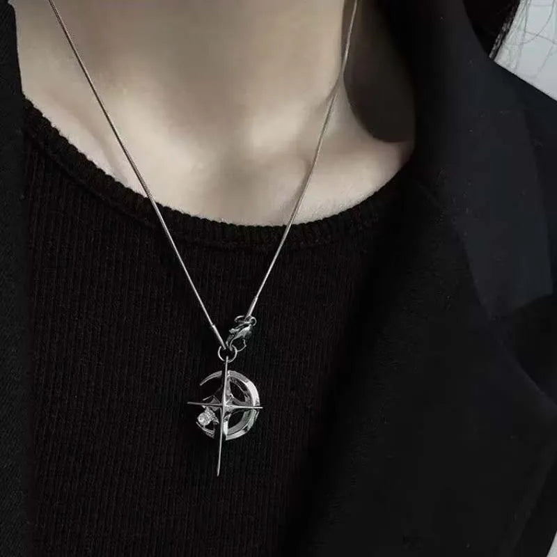 Fashion Shine Crystal Star Star Pendants Necklace For Girl Women Chains Personality Aesthetic Design Necklaces Y2k Jewelry 2023