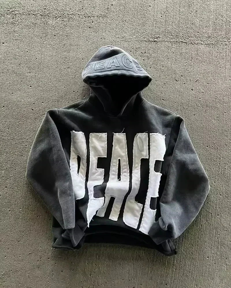 American Y2K New Hip Hop Trend Zipper Hoodie Women Street Casual Loose Joker Vintage Sweatshirt Unisex Fleece Padded Warm Hoodie