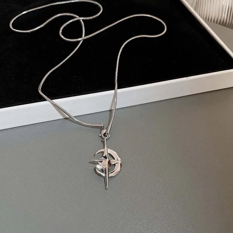 Fashion Shine Crystal Star Star Pendants Necklace For Girl Women Chains Personality Aesthetic Design Necklaces Y2k Jewelry 2023