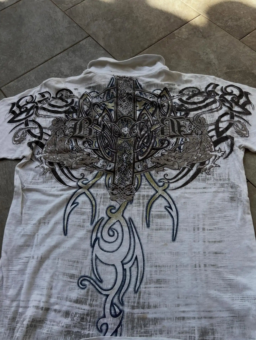 Y2K Gothic White Shirt  New Retro Harajuku Men and Women Skull Holy Writ Letter Printing Tee Fashion Gothic Short Sleeves Tops