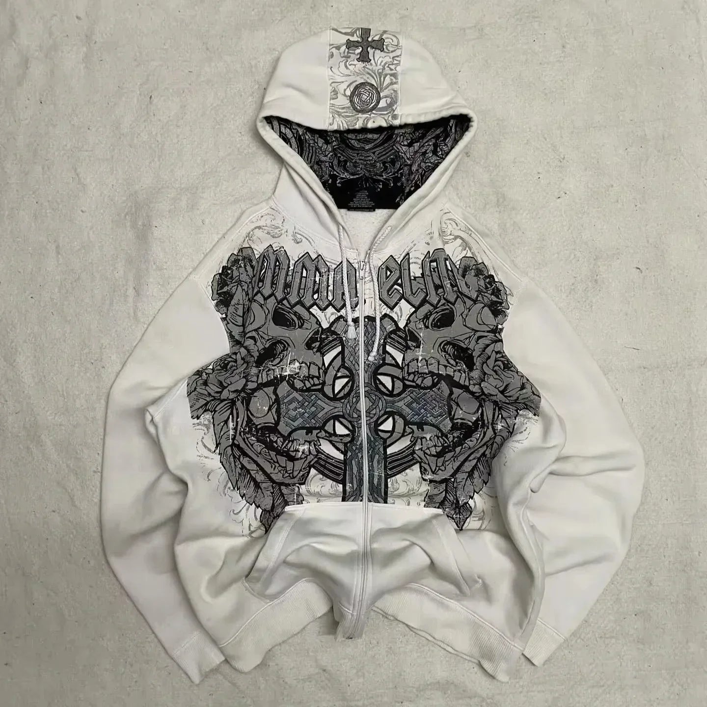 Y2K New Street Fashion Trend Fur Collar Zipper Hoodie Women Harajuku Casual Loose Catching Thick Sweatshirt Unisex Warm Hoodie