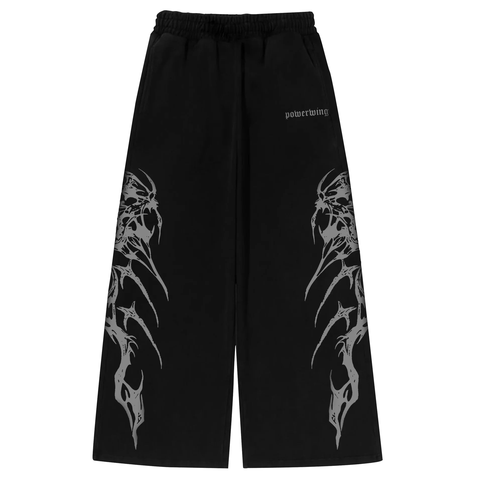 Dark Y2K Unisex Wide-Leg Jogger Pants – Street & Fitness Edition