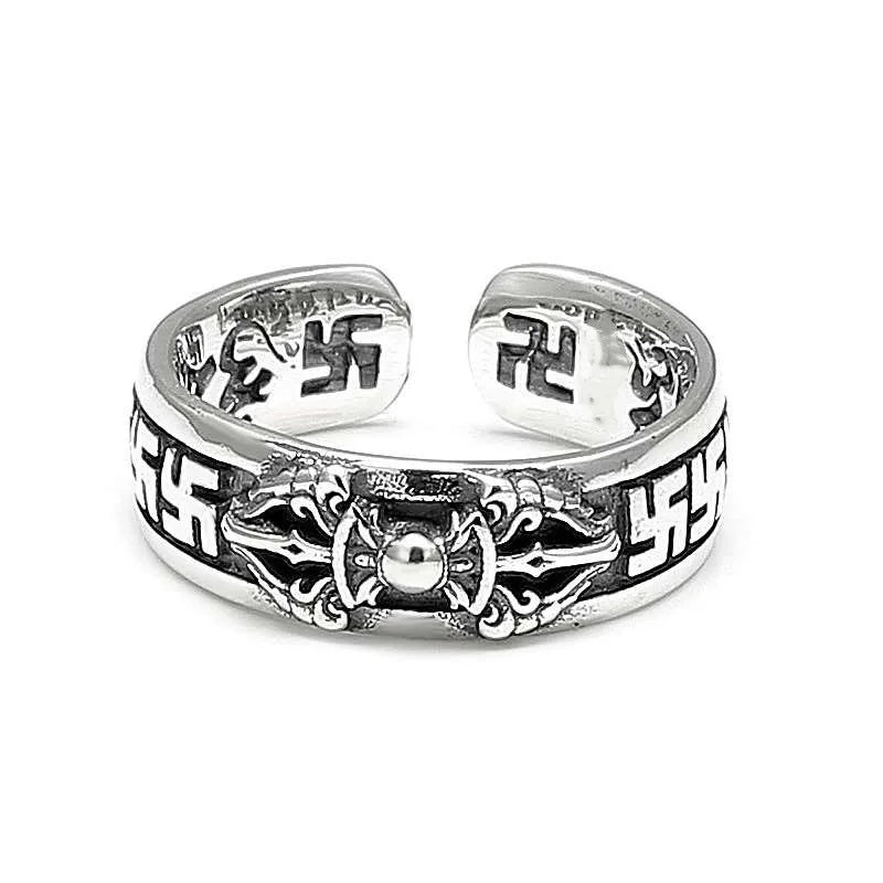 Adjustable Cross Ring, Stainless Steel Punk Dark Style Jewelry for Women Men, Comfort Fit Daily Wear Gift Idea