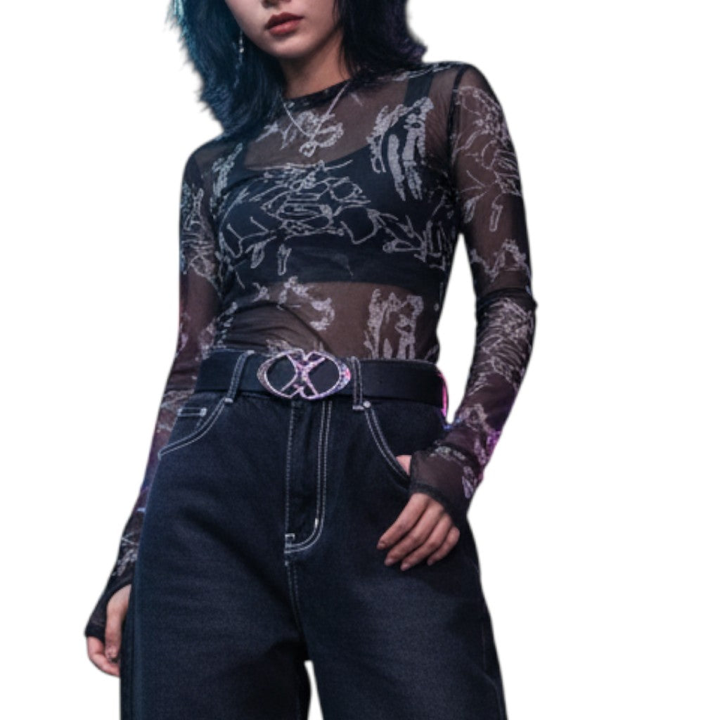 AuraXclusive unisex PU leather belt with a stylish oval cross metal buckle worn by a model in a dark streetwear outfit